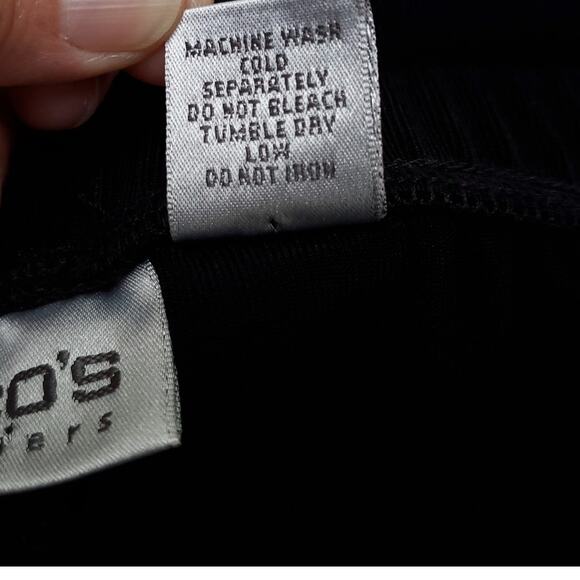 Chico's Travelers Black Wide Leg Pants Scalloped Hem Chicos Sz 3 Reg XL 16 - Picture 8 of 8